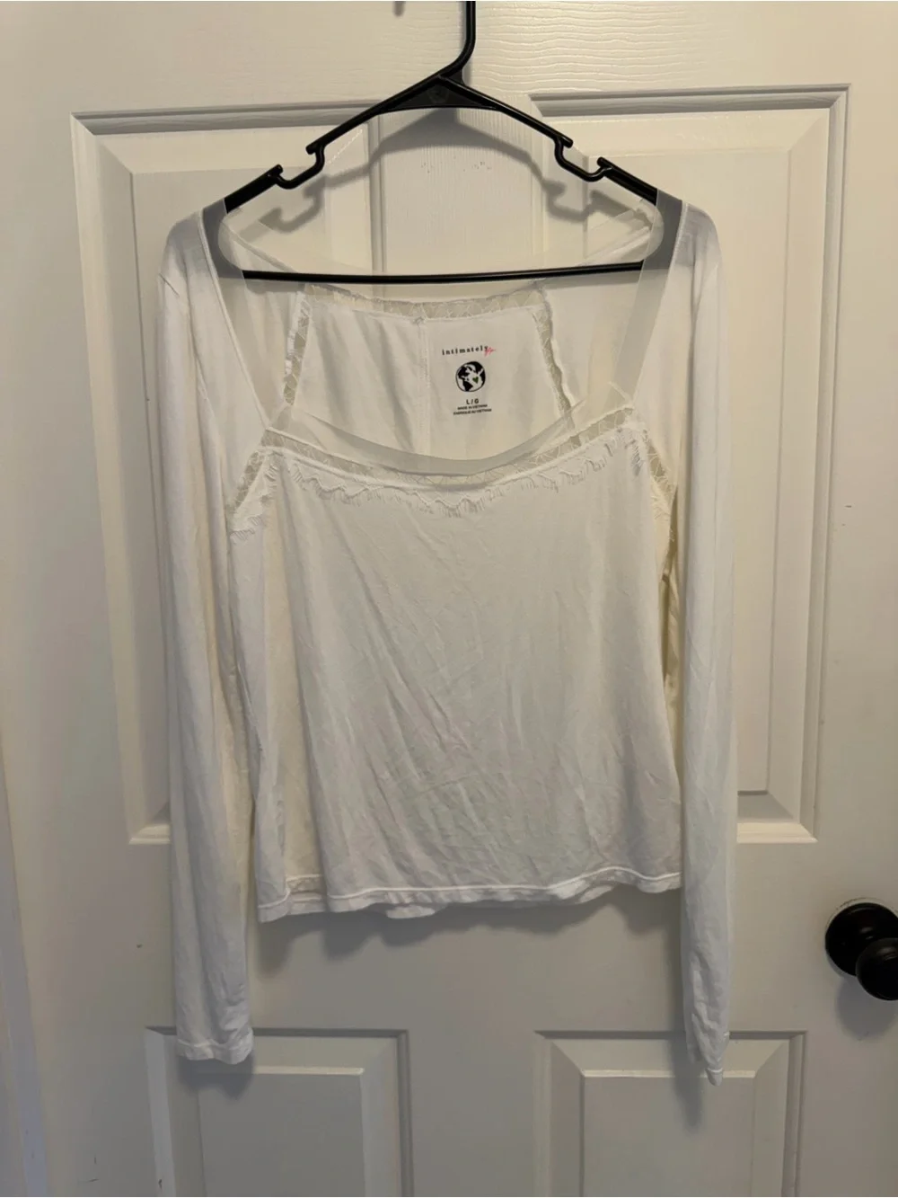 Intimately Free People Lowkey Layering Top white lace and mesh Size Large